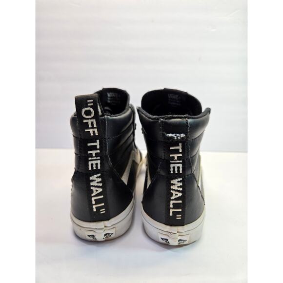 Vans Off The Wall Size 8 Mens 9.5 WMN Sk8 Hi Mid Leather Skate Shoes Sneakers - Picture 4 of 9